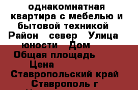 однакомнатная квартира с мебелью и бытовой техникой › Район ­ север › Улица ­ юности › Дом ­ 9 › Общая площадь ­ 36 › Цена ­ 1 130 000 - Ставропольский край, Ставрополь г. Недвижимость » Квартиры продажа   . Ставропольский край